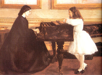 At the Piano 1858 - James McNeill Whistler reproduction oil painting