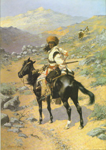 Indian Trapper - Frederic Remington reproduction oil painting