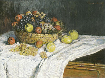 Still Life with Grapes and Apples 1880 - Claude Monet reproduction oil painting