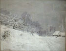 Near Honfleur Snow - Claude Monet