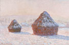 Wheatstacks Snow Effect Morning 1891 - Claude Monet