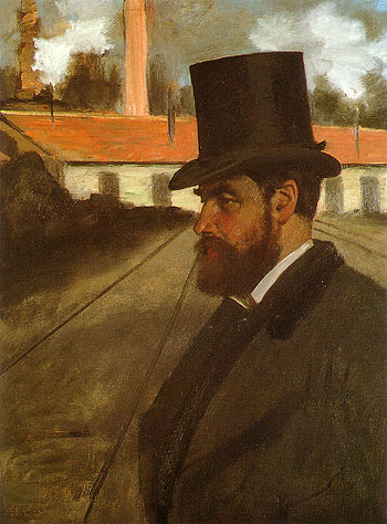 Henri Rouart in Front of His Factory 1875 - Edgar Degas reproduction oil painting