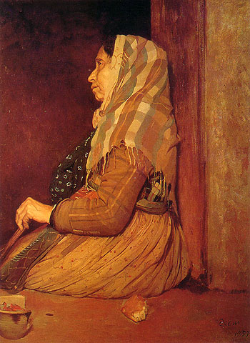 Roman Beggar Woman 1857 - Edgar Degas reproduction oil painting