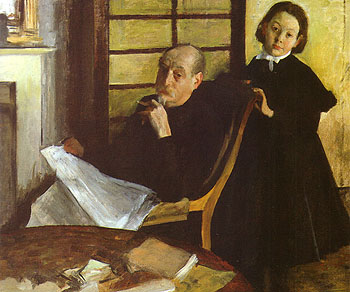 Henri De Gas and his Niece Luicie De Gas 1876 - Edgar Degas reproduction oil painting