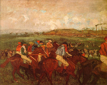 The Gentlemans Race Before the Start 1862 - Edgar Degas reproduction oil painting