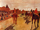 Racehorses Before The Stands 1866 - Edgar Degas reproduction oil painting