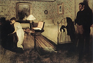 Interior or The Rape 1868 - Edgar Degas reproduction oil painting