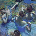 Four Ballerinas Behind the Stage 1898 - Edgar Degas reproduction oil painting