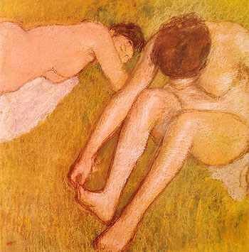 Two Bathers on the Grass 1896 - Edgar Degas reproduction oil painting