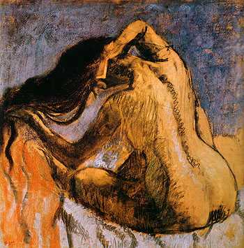 Woman Combing Her Hair 1897 - Edgar Degas reproduction oil painting
