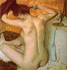 After the Bath Woman Combing Her Hair 1885 - Edgar Degas reproduction oil painting