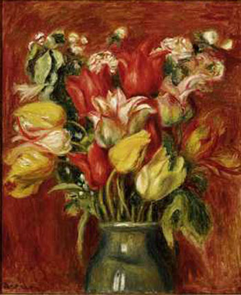 Bouquet of Tulips - Pierre Auguste Renoir reproduction oil painting