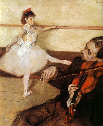The Dance Lesson - Edgar Degas reproduction oil painting