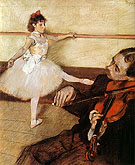 The Dance Lesson - Edgar Degas reproduction oil painting