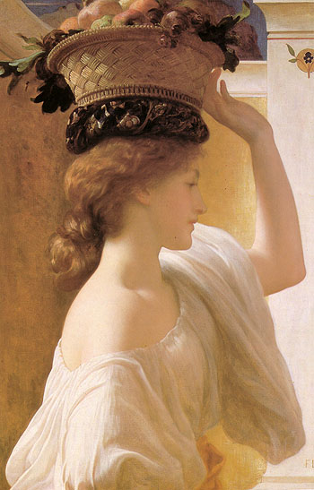 Eucharis A Girl with a Basket of Fruit 1863 - Frederick Lord Leighton reproduction oil painting