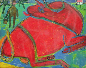 Red Cow 1943 - Jean Dubuffet reproduction oil painting