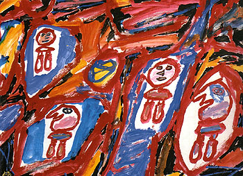 Site with 4 Characters 1981 - Jean Dubuffet reproduction oil painting