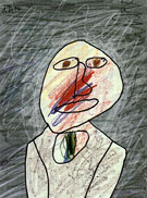 Portrait of a man - Jean Dubuffet reproduction oil painting