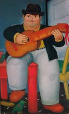 Guitar Player 1982 - Fernando Botero reproduction oil painting