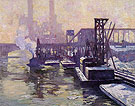 Winter Industrial Landscape on The Chicago River 1906 - Alson Skinner Clark