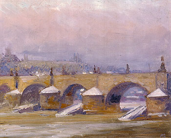 Charles Bridge Prague 1912 - Alson Skinner Clark reproduction oil painting