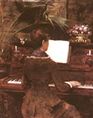 At the Piano - Louise Abeema reproduction oil painting