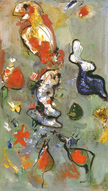 The Fish and the Bird 1945 - Hans Hofmann reproduction oil painting