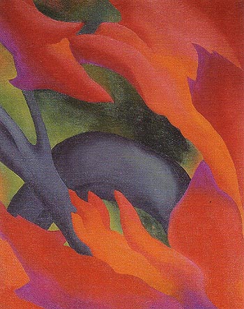 The Red Maple Lake George 1919 - Georgia O'Keeffe reproduction oil painting
