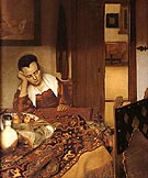 Girl Asleep at a Table 1657 - Johannes Vermeer