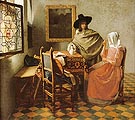 A Lady Drinking and a Gentleman - Johannes Vermeer