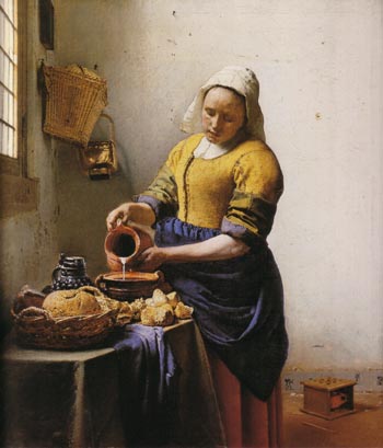 The Milkmaid - Johannes Vermeer reproduction oil painting