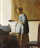 Woman in Blue Reading a Letter - Johannes Vermeer