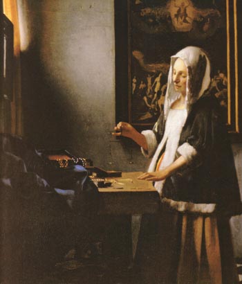 Woman Holding a Balance - Johannes Vermeer reproduction oil painting