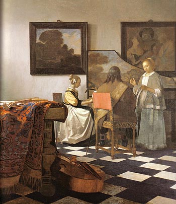 The Trio 1664 - Johannes Vermeer reproduction oil painting