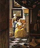 The Love Letter 1667 - Johannes Vermeer reproduction oil painting