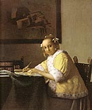 Writing Lady in Yellow Jacket 1666 - Johannes Vermeer