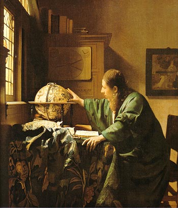 The Astronomer 1668 - Johannes Vermeer reproduction oil painting