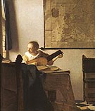 Woman with a Lute Near a Window - Johannes Vermeer reproduction oil painting