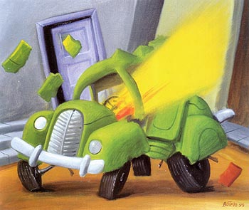 Car bomb 1999 - Fernando Botero reproduction oil painting