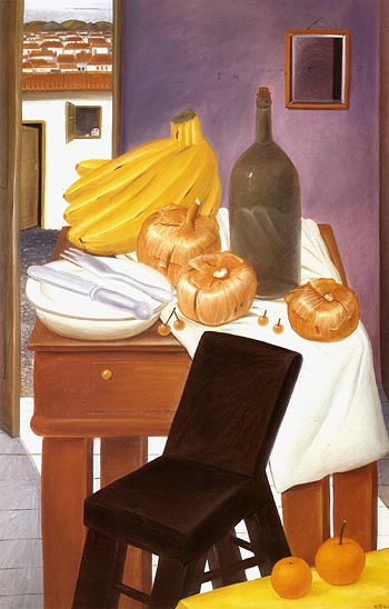 Kitchen Table 1983 - Fernando Botero reproduction oil painting