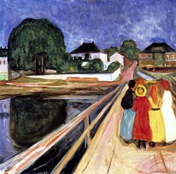 Girls on a Bridge 1902 - Edvard Munch reproduction oil painting
