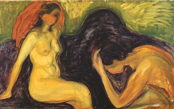 Man and Woman 1898 - Edvard Munch reproduction oil painting