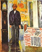 Self-Portrait: Between Clock and Bed c1940 - Edvard Munch