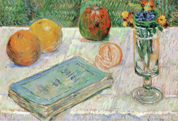 Still Life with a Book and Oranges 1885 - Paul Signac reproduction oil painting