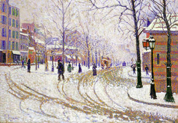 Snow Boulecard de Clichy Paris 1886 - Paul Signac reproduction oil painting