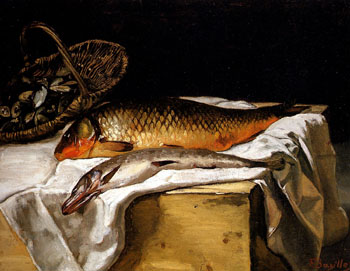 Still Life with Fish 1866 - Frederic Bazille reproduction oil painting