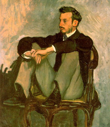 Portrait of Renoir 1867 - Frederic Bazille reproduction oil painting