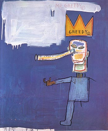 Mr Greedy 1986 - Jean-Michel-Basquiat reproduction oil painting