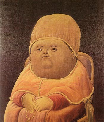 Portrait of Pope Leo X after Raphael 1964 - Fernando Botero reproduction oil painting