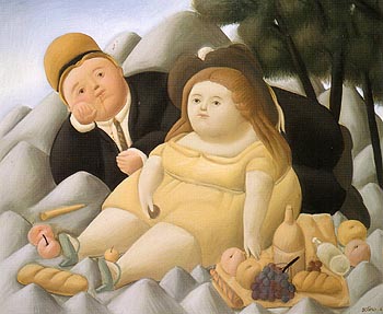 Picnic in The Mountains 1966 - Fernando Botero reproduction oil painting